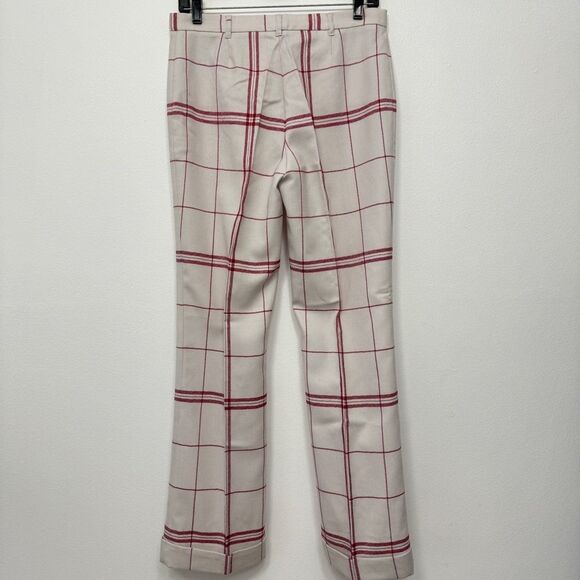 Vintage Moschino Iconic Dish Cloth Red Plaid Pants Size USA 8 - Picture 7 of 14
